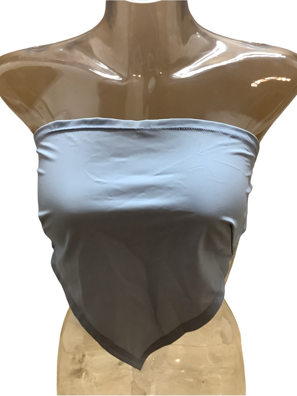 Zuliana Size Medium Strapless Light Blue Bandana Top, Preloved